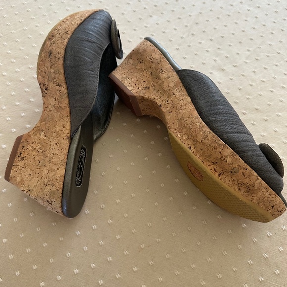 Salpy Elephant Grey Handmade Boho Leather Mules  /Brand New-Size 10 - Picture 2 of 6